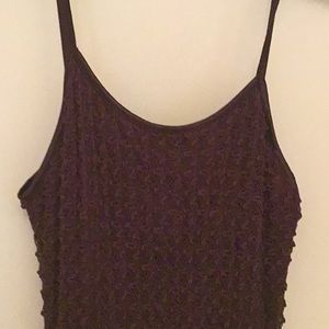 Bisou Bisou Brown pucker lace slip dress